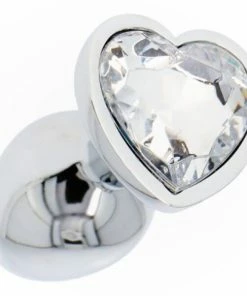Fetish Art – Bejewelled Clear Heart Jewelled Butt Plug – Small