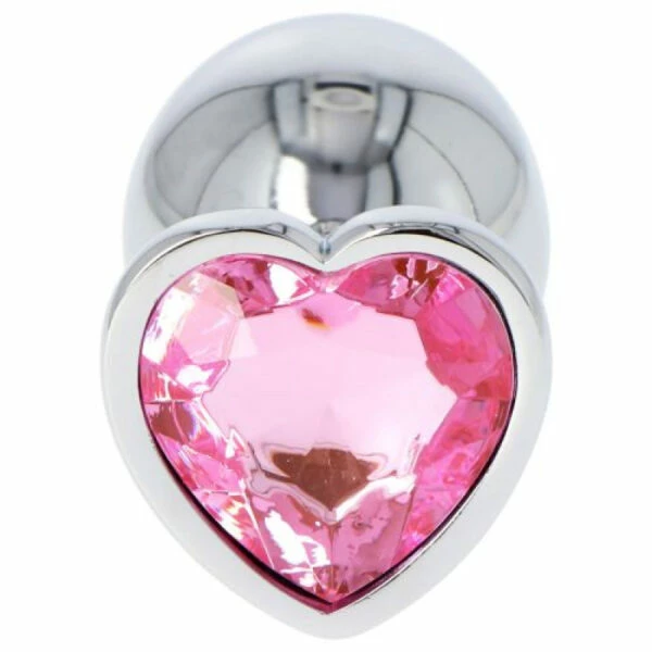 Fetish Art – Bejewelled Silver Pink Heart Jewelled Butt Plug – Large 2 Fetish Art – Bejewelled Silver Pink Heart Jewelled Butt Plug – Large - Image 2