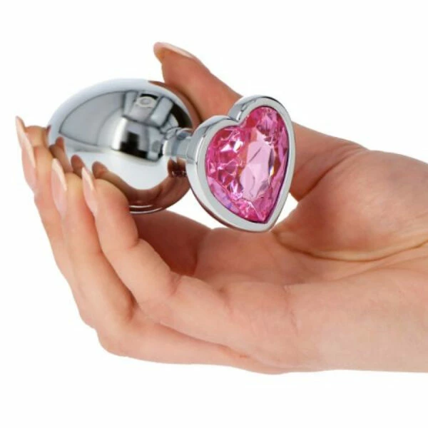 Fetish Art – Bejewelled Silver Pink Heart Jewelled Butt Plug – Large 6 Fetish Art – Bejewelled Silver Pink Heart Jewelled Butt Plug – Large - Image 6