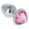 Fetish Art – Bejewelled Silver Pink Heart Jewelled Butt Plug – Medium