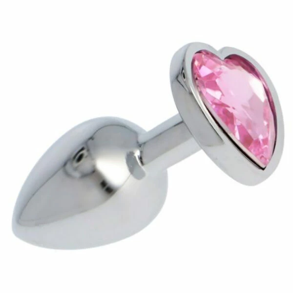 Fetish Art – Bejewelled Silver Pink Heart Jewelled Butt Plug – Medium 3 Fetish Art – Bejewelled Silver Pink Heart Jewelled Butt Plug – Medium - Image 3