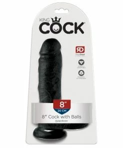 King Cock – 8 Inch Realistic Black Dildo With Balls -Strap-On-Me® Shop unnamed file 1691