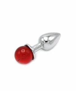 Kiotos – Metal Anal Plug With Red Gem Ball