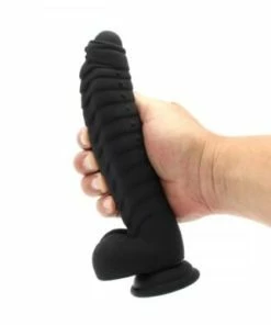 Kiotos – 9 Inch Black Tickler Ribbed Silicone Dildo -Strap-On-Me® Shop unnamed file 1824