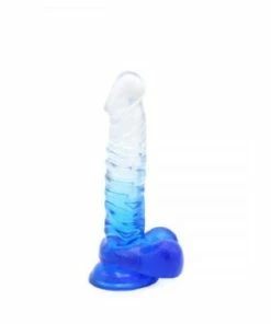 Kiotos – Crystal Jelly Blue Ripple Suction Cup Ballsy 8.8 Inch Dildo