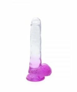 Her Anal Sex Toys Kiotos – Crystal Jelly Purple Suction Cup Ballsy 8.8 Inch Dildo