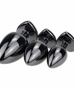 Best Couples Sex Toys 3Pc Gun Metal & Red Jeweled Butt Plug Set With Bullet Vibe -Strap-On-Me® Shop unnamed file 23