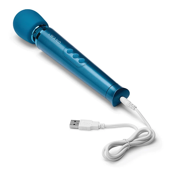 Le Wand Petite Rechargeable Power Wand Massager – Blue 4 Le Wand Petite Rechargeable Power Wand Massager – Blue - Image 4