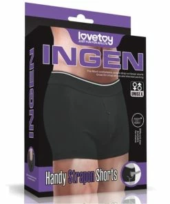 Lovetoy Love Toy – Unisex Strap-On Size Medium Black Shorts