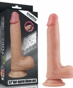Lovetoy – 8 Inch Dual Layered Smooth Silicone Dildo