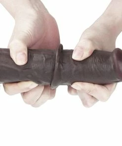 LoveToy Sliding Skin Dual Layer 7 Inch Black Dildo -Strap-On-Me® Shop unnamed file 3267