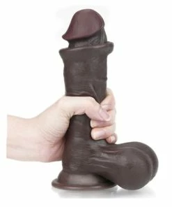 LoveToy Sliding Skin Dual Layer 7.8 Inch Black Dildo -Strap-On-Me® Shop unnamed file 3275