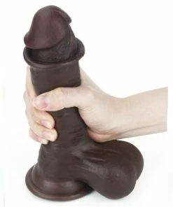 LoveToy Sliding Skin Dual Layer 7.8 Inch Black Dildo -Strap-On-Me® Shop unnamed file 3277