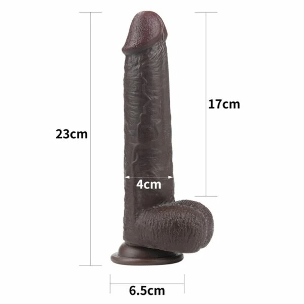LoveToy Sliding Skin Dual Layer 9 Inch Black Dildo 2 LoveToy Sliding Skin Dual Layer 9 Inch Black Dildo - Image 2