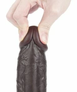 LoveToy Sliding Skin Dual Layer 9.5 Inch Black Dildo -Strap-On-Me® Shop unnamed file 3300