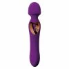 G-Spot Vibrators Luxury Purple & Gold 2 In 1 Vibrating Wand & G-Spot Massager