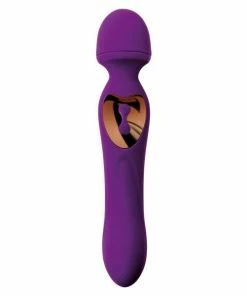 G-Spot Vibrators Luxury Purple & Gold 2 In 1 Vibrating Wand & G-Spot Massager