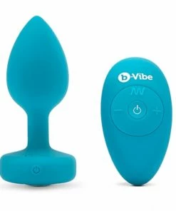 Anal Play B-Vibe – Remote Control Vibrating Jewel Butt Plug S/M Aquamarine