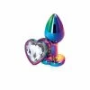 PleasureStore Medium Precious Metal Clear Heart Jewelled Butt Plug