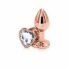 PleasureStore Medium Rose Gold Crystal Heart Jewelled Butt Plug