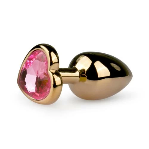 Anal Play Metal Butt Plug No. 3 – Gold With Pink Heart Crystal 1 Anal Play Metal Butt Plug No. 3 – Gold With Pink Heart Crystal