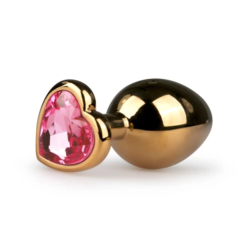 Anal Play Metal Butt Plug No. 7 – Gold With Pink Heart Crystal 1 Anal Play Metal Butt Plug No. 7 – Gold With Pink Heart Crystal