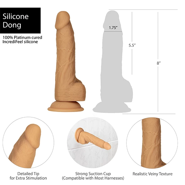 Naked Addiction – Dual Density Silicone 8 Inch Caramel Dildo 7 Naked Addiction – Dual Density Silicone 8 Inch Caramel Dildo - Image 7
