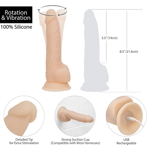Naked Addiction – Rotating & Vibrating 8 Inch Dong 6 Naked Addiction – Rotating & Vibrating 8 Inch Dong - Image 6