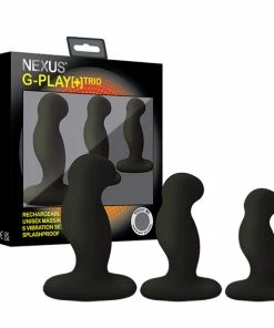 Prostate Massagers Nexus G-Play Trio Plus Unisex Vibrator Pack S/M/L Black
