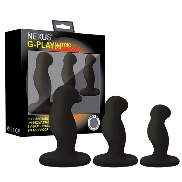 Prostate Massagers Nexus G-Play Trio Plus Unisex Vibrator Pack S/M/L Black 1 Prostate Massagers Nexus G-Play Trio Plus Unisex Vibrator Pack S/M/L Black