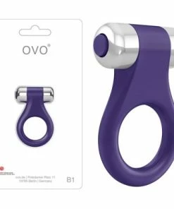 Best Couples Sex Toys OVO B1 Lilac Chrome Vibrating Cock Ring
