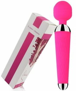 PleasureStore Pink Silicone Rechargeable Wand Vibrator