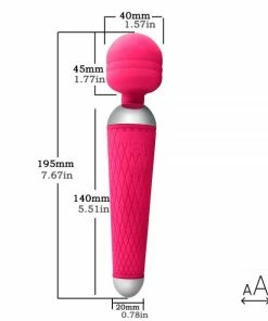 PleasureStore Pink Silicone Rechargeable Wand Vibrator -Strap-On-Me® Shop unnamed file 4119