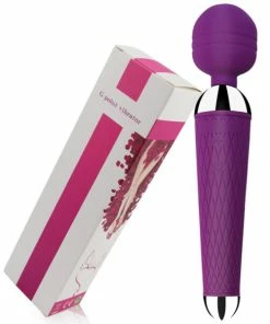 PleasureStore Purple Silicone Rechargeable Wand Vibrator