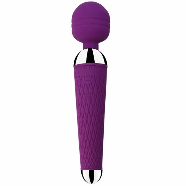 PleasureStore Purple Silicone Rechargeable Wand Vibrator 2 PleasureStore Purple Silicone Rechargeable Wand Vibrator - Image 2