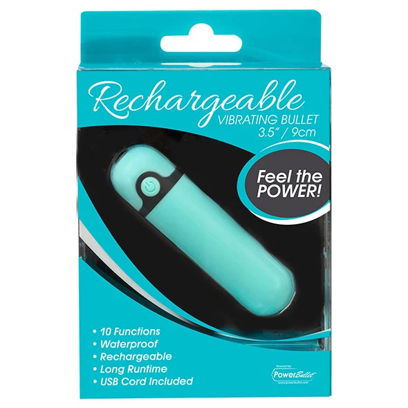 PowerBullet – Rechargeable 10 Function Teal Bullet Vibrator 6 PowerBullet – Rechargeable 10 Function Teal Bullet Vibrator - Image 6