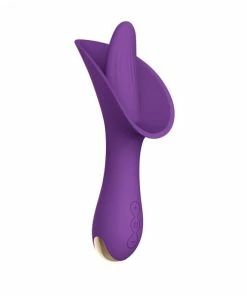 Best Vibrators Powerful 10 Speed Purple Silicone Rechargeable Flickering Tongue Vibrator