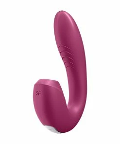 App Controlled Sex Toys Satisfyer – Sunray Insertable Double Air Pulse App Vibrator Berry