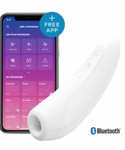 Best Couples Sex Toys Satisfyer Curvy 1+ White App Controlled Clitoral Vibrator