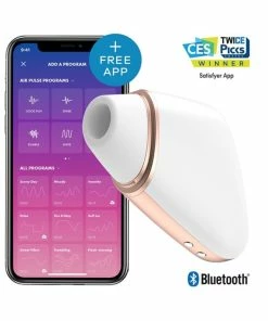 Best Couples Sex Toys Satisfyer Love Triangle White App Controlled Clitoral Vibrator