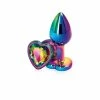 PleasureStore Small Precious Metal Colorful Heart Jewelled Butt Plug
