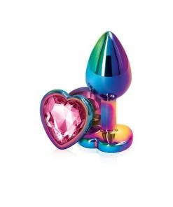 PleasureStore Small Precious Metal Pink Heart Jewelled Butt Plug