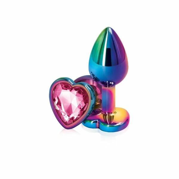PleasureStore Small Precious Metal Pink Heart Jewelled Butt Plug 1 PleasureStore Small Precious Metal Pink Heart Jewelled Butt Plug