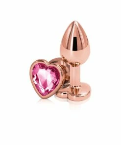 PleasureStore Small Rose Gold Pink Heart Jewelled Butt Plug