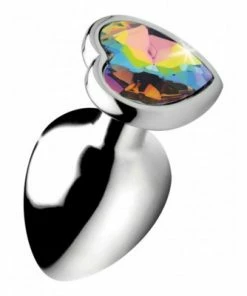 Anal Play Booty Sparks – Medium Rainbow Heart Butt Plug