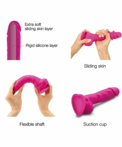 Strap-on-Me Strap On Me – Sliding Skin Realistic Fuschia Dildo Large -Strap-On-Me® Shop unnamed file 5090