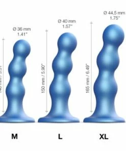 Anal Play Strap-On-Me – Beaded Dildo Plug Metallic Blue Small -Strap-On-Me® Shop unnamed file 5141