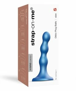 Anal Play Strap-On-Me – Beaded Dildo Plug Metallic Blue Small -Strap-On-Me® Shop unnamed file 5142