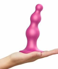 Anal Play Strap-On-Me – Beaded Dildo Plug Raspberry Pink Small