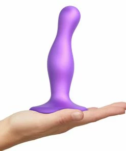 Anal Play Strap-On-Me – Curvy Dildo Plug Metallic Purple Large